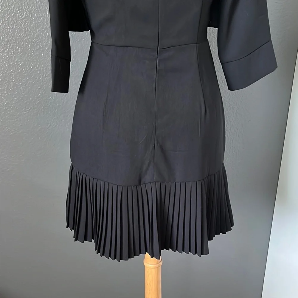 PrettyLittleThing Black Sheath Dress with 3/4 Sleeves and Mock Neck - Picture 6 of 12